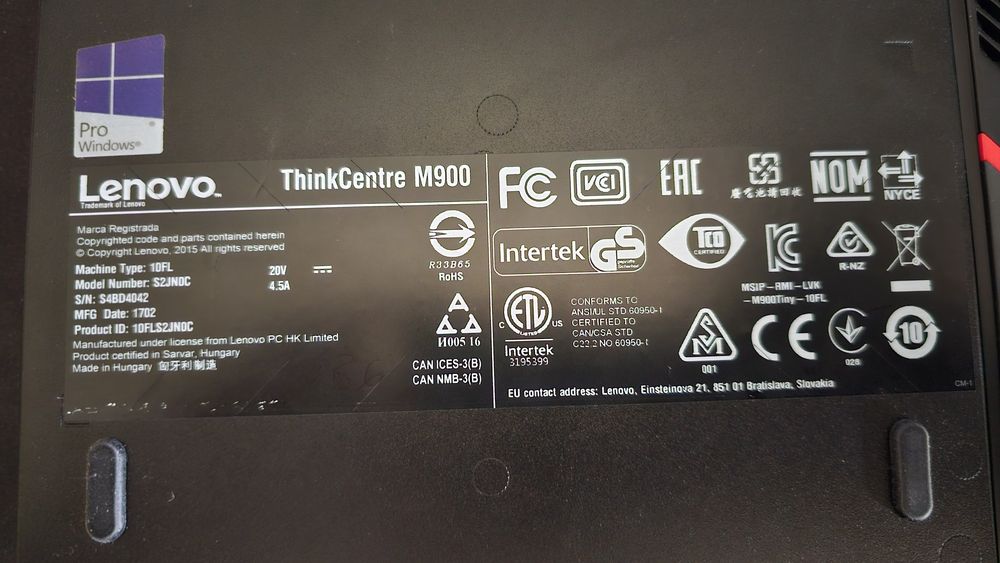 Lenovo ThinkCentre M900 Tiny | i5-6600T | 16GB RAM | SSD 256GB