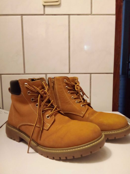 buty zimowe meskie trapery 40 skóra naturalna wkładka 25,5 cm