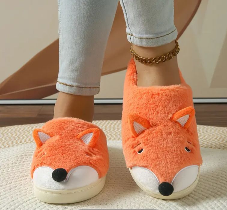 Kapcie liski, rozmiar 38,5–39 – nowe, mięciutkie i urocze