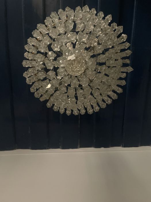 Lustre grande candeeiro de tecto pedras tangerina