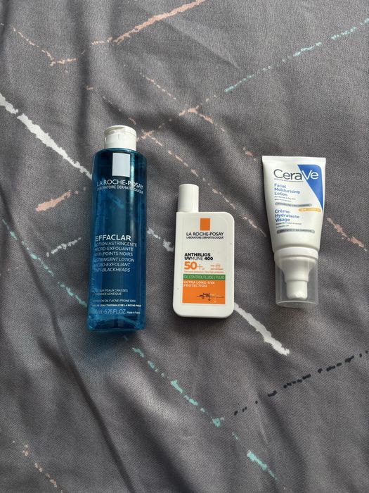 La Roche-Posay Effaclar + La Roche SPF 50+ + CeraVe SPF 25 (остаток ~50%)
