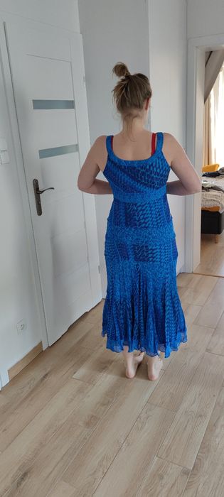 Jedwabna długa sukienka L/40/12 Jones New York silk dress