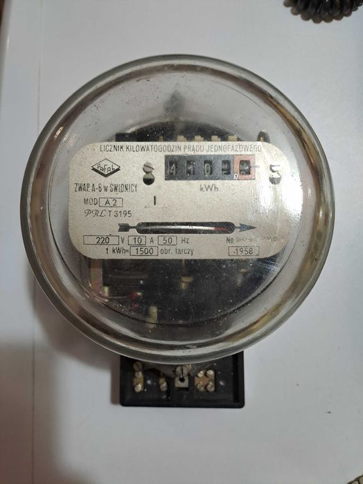 Licznik prądu jednofazowego PRL 1958 rok