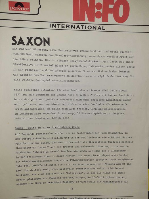 Saxon Hala Olivia 1986 Iron Maiden Judas Priest