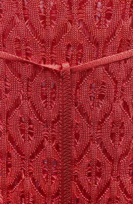 Zara szydełkowa ażurowa sukienka z frędzlami S/M