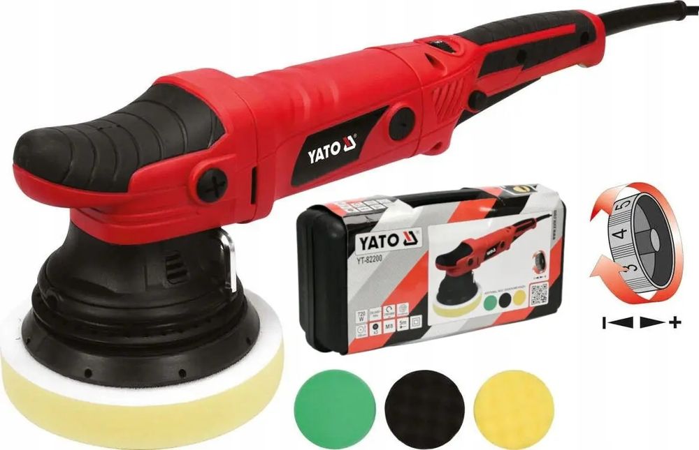 Ексцентрикова полірувальна машина Yato YT-82200 полировальная машина