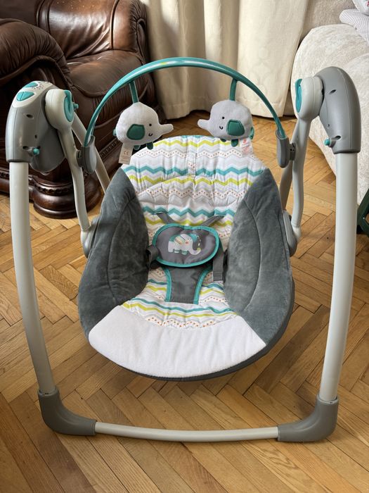 Дитячий шезлонг-гойдалка, музичний, дуга з підвісками, Mastela Delux