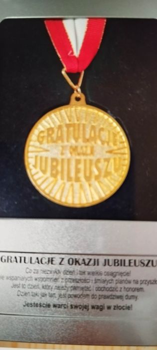 Telegram, życzenia, pamiątka, gratulacje jubileusz medal