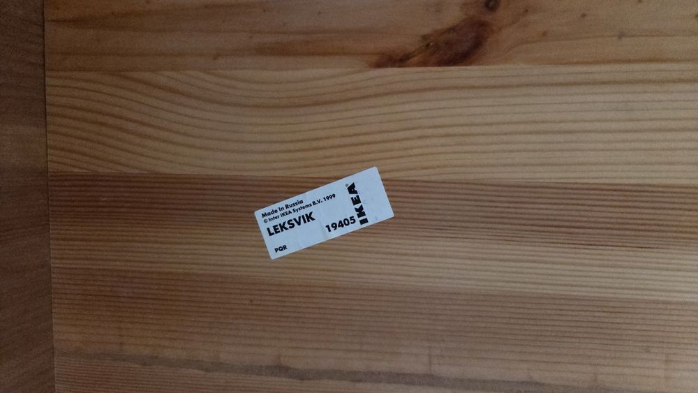 Stolik ława Ikea Leksvik z przegródkami półkami sosnowy
