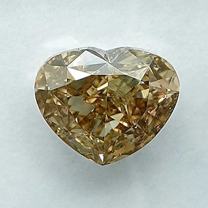 Diamante Natural Coração 0.62ct - IGI - Fancy Brownish Yellow