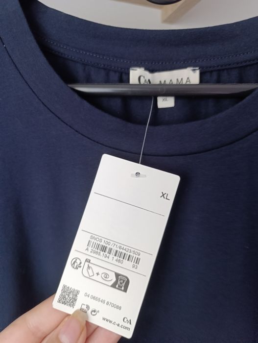 C&A rozmiar XL 42 granatowa bluzka ciążowa dla mamy kwiaty
