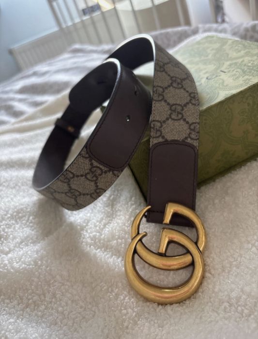 Pasek Gucci brązowy