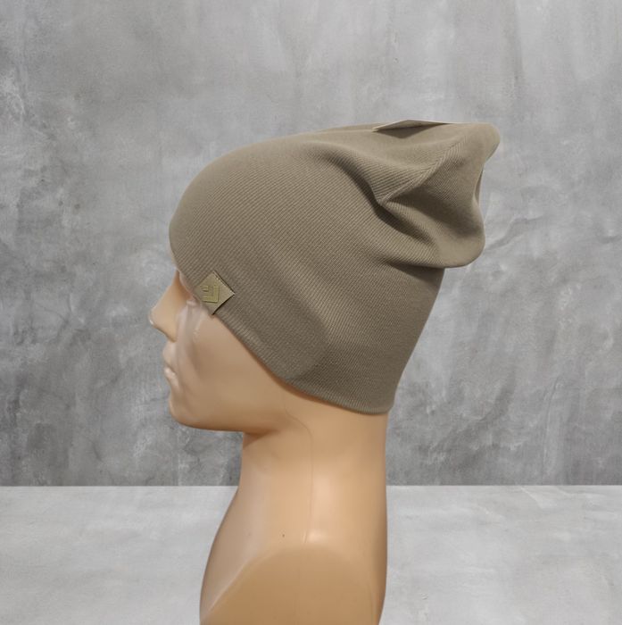 Oliwkowa podwójna czapka Męska/Unisex  Moraj typu beanie – bawełna!