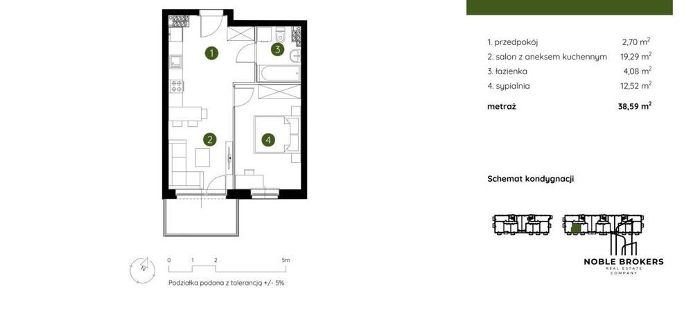 ul.Piaszczysta | 2 pokoje+aneks | 38,59 m² | - Widok 4