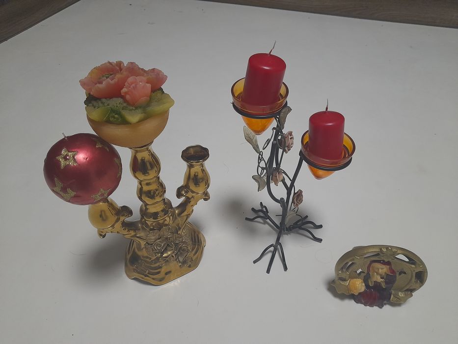 Копилка, статуэтка,вазочки.