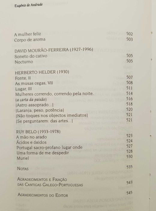 Eugénio de Andrade - Antologia Pessoal da Poesia Portuguesa (portes incl.)