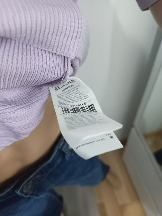 Bluzeczka sweterek wiosnna liliowy M
