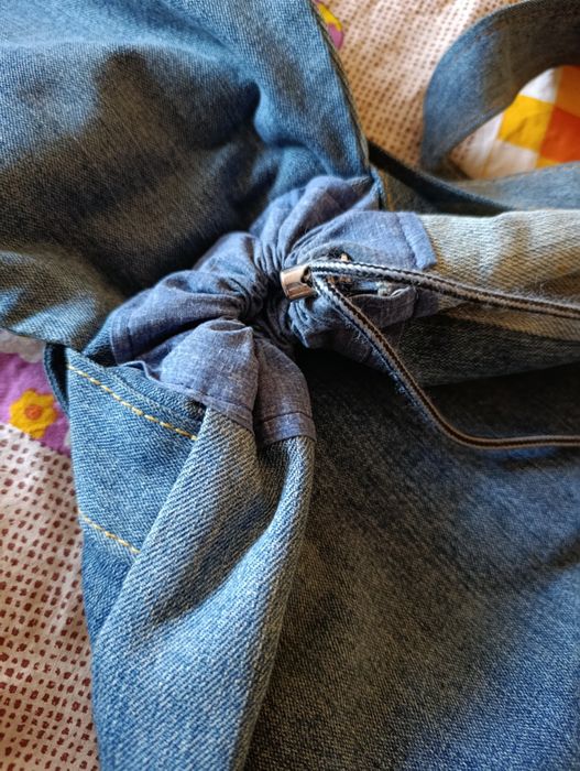 Рюкзак джинсовий коти - вояки, ручна робота, розписаний акрилом