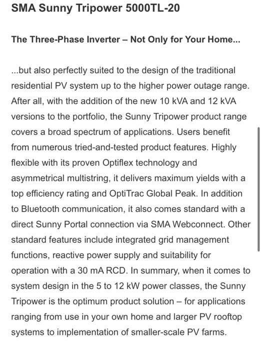 Inversor Sunny Tripower SMA