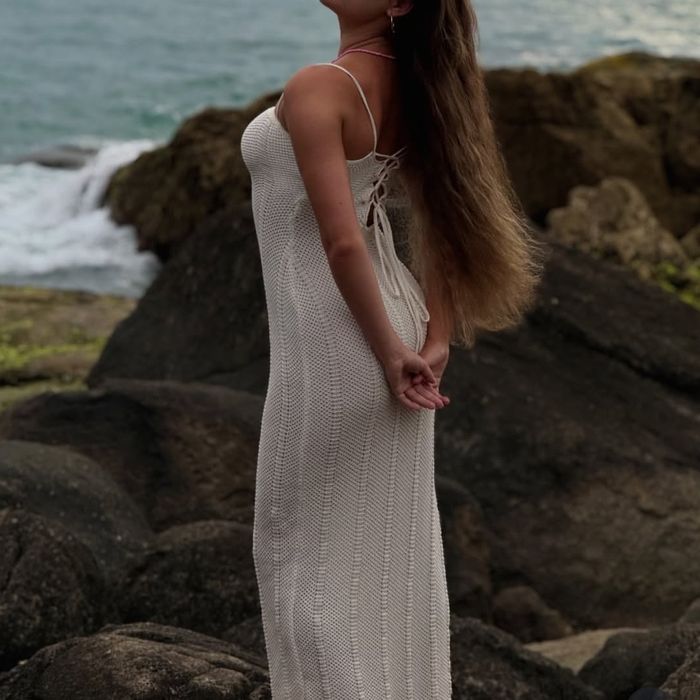 Сарафан в'язаний новий на шнурівці