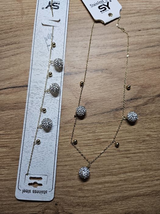 Komplet cyrkonowe kuleczki