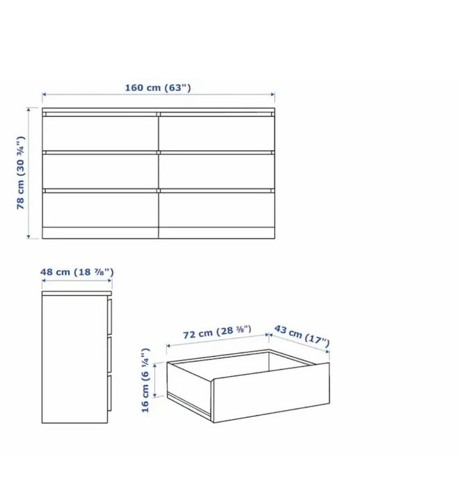 Komoda malm Ikea 6 szuflad