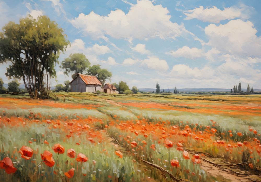 Plakat 100x70cm Szeptające Makowe Pola