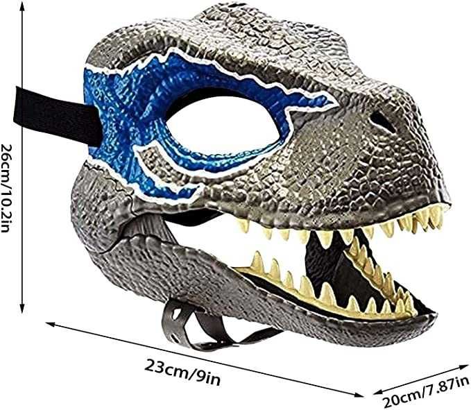 Realistyczna Maska Dinozaur Przebranie Kostium Ruchoma Szczęka REX