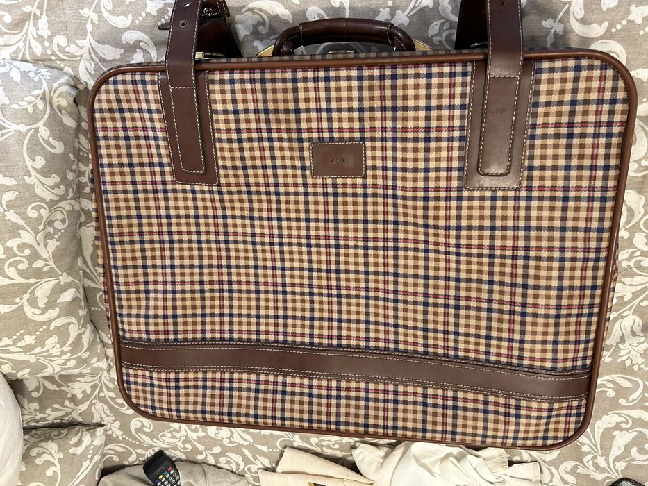 Mala tecido com rodinhas - quadrados