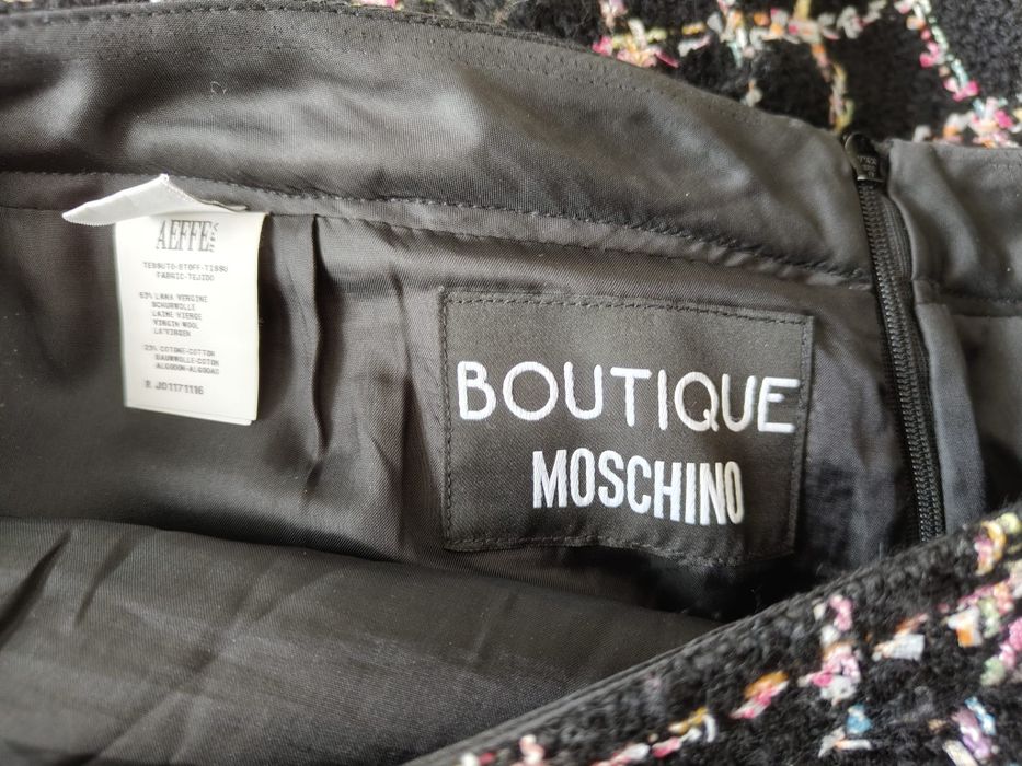 Moschino BOUTIQUE Spódnica wełniana w kratę virgin wool 44