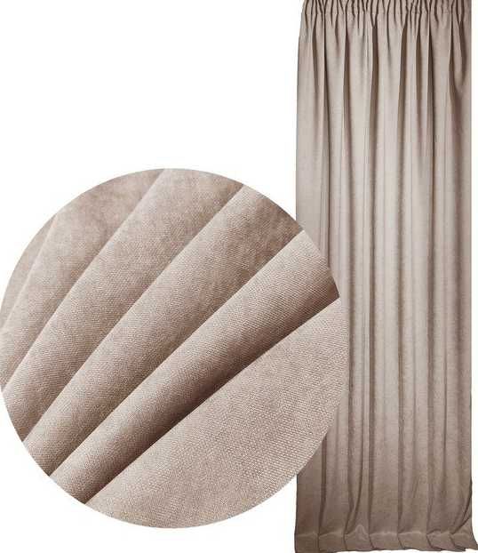 Штора Декорин Мікровелюр 250х240 Сіро-бежева 1 шт.