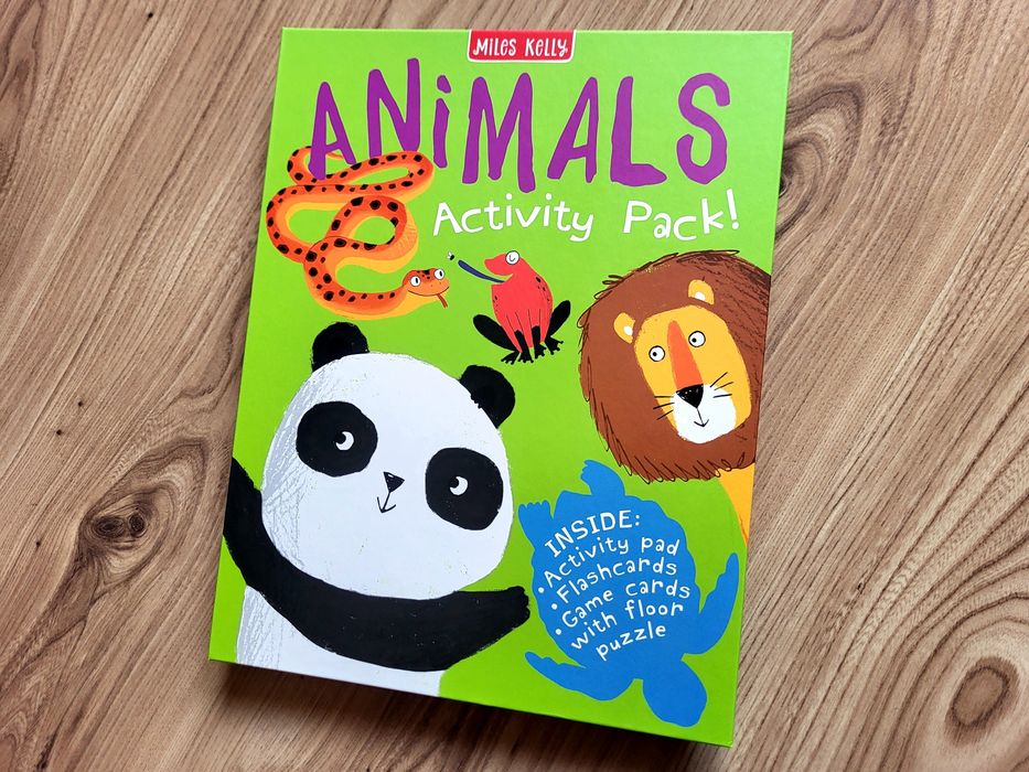 Animals Activity Pack! 3w1 fiszki karty do gry książka z łamigłówkami