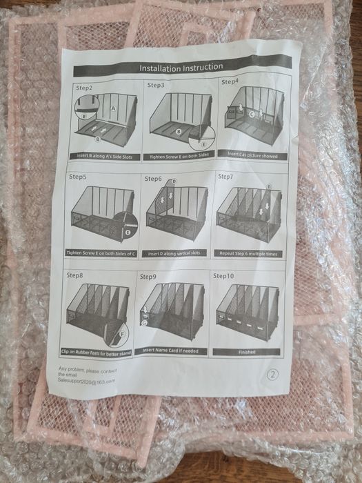 Segregator na czasopisma, kratka, metalowy, potrójny, biurkowy segrega