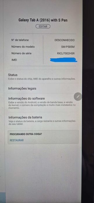 Tablet Samsung Galaxy Tab A6 10.1" com S Pen (SM-P585M) 4G LTE