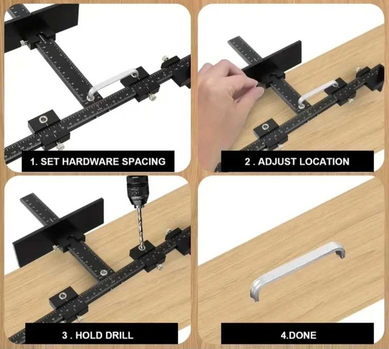 Меблевий т-подібний шаблон-кондуктор алюмінієвий під фурнітуру