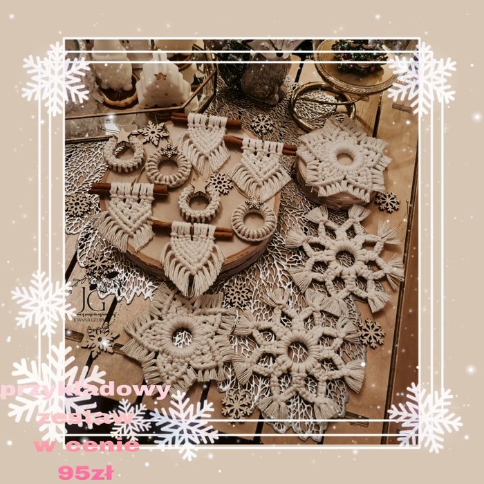 Makramowe ozdoby świąteczne