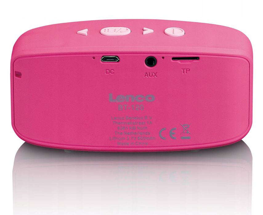 Głośnik przenośny BLUETOOTH o mocy wyjściowej 3W i pasek Różowy