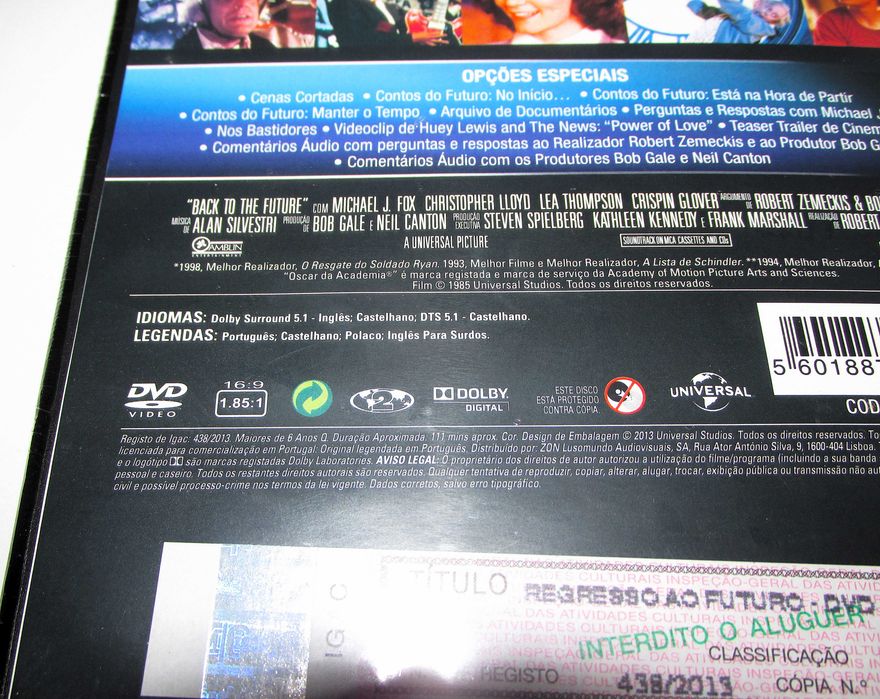 Regresso Ao Futuro "Back to the Future" Filme DVD