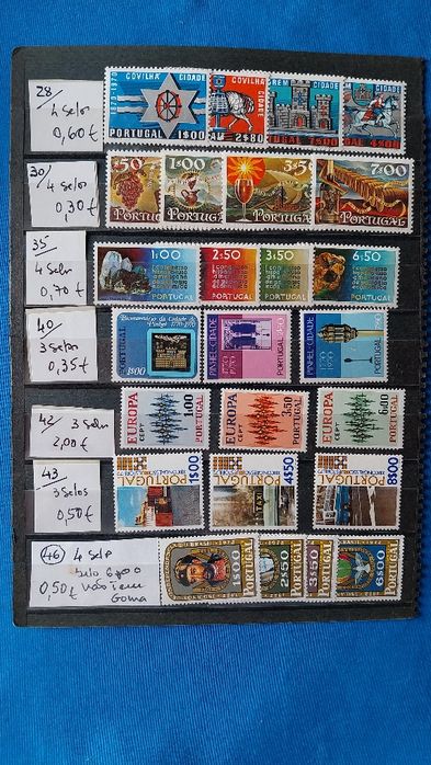 Selos de Portugal-Coleções completas. 1966a 1972