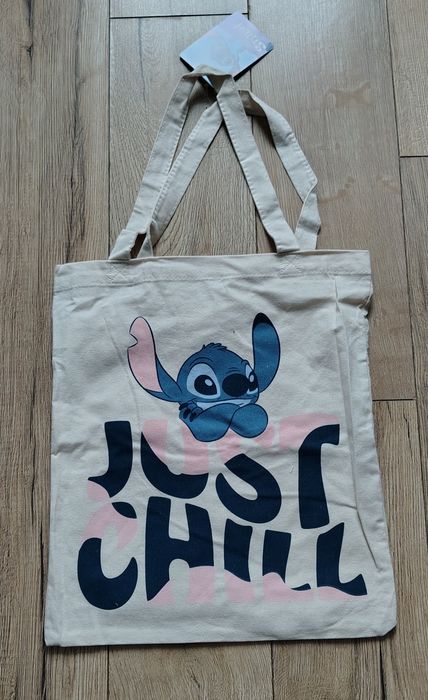 Torba na zakupy materiałowa wyluzowany Stitch nowa