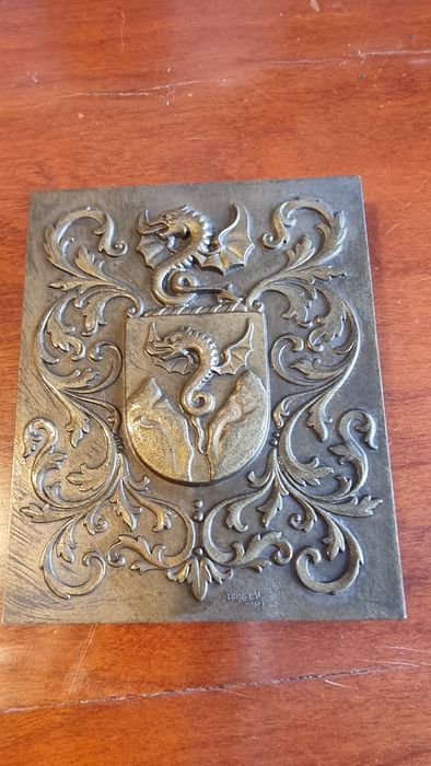 Placa Artística em Bronze   Luís de Camões  400 g  c. 1980