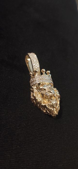 Złoty Królewski Lew 14 K - 585 z diamentami - od ręki!!!