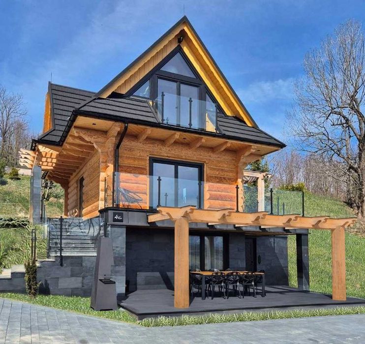 luksusowy dom z jacuzzi, sauną, z widokiem na Tatry, Bukowina