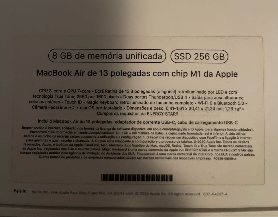 Macbook Air M1 2020