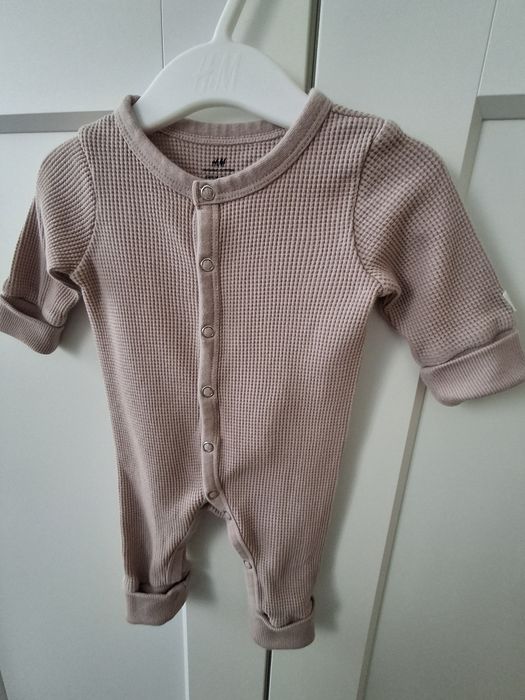 Waflowy rampers pajac brudny róż 56 h&m