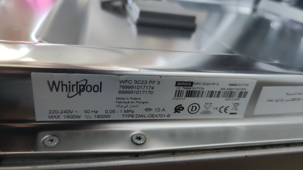Zmywarka Whirlpool WFC 3C23 PFX 60 cm