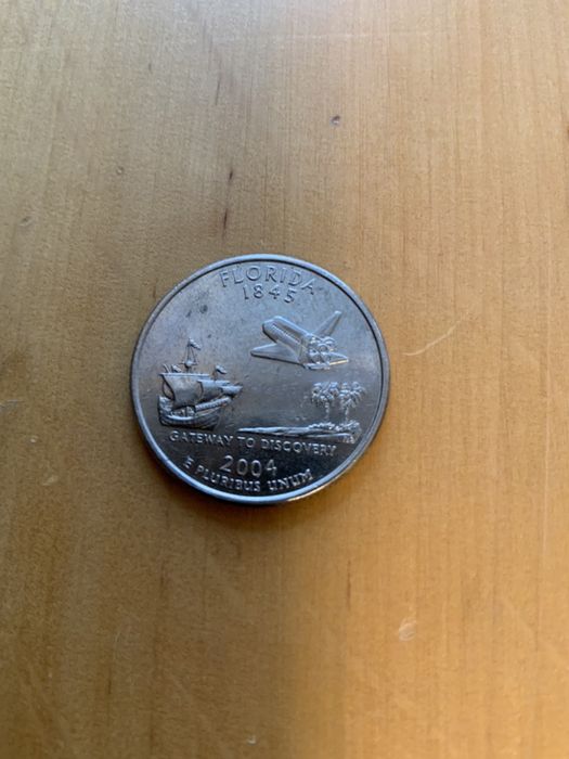 Флорида (QUARTER DOLLAR) 25 центов США посвящённые Флориде
