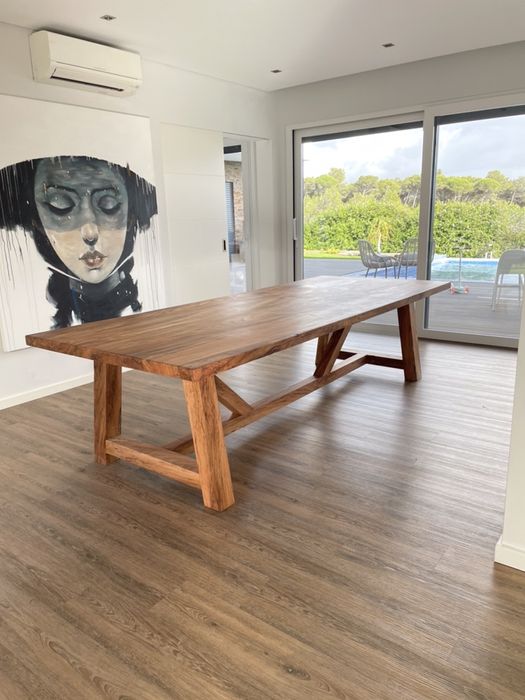 Tampo da mesa de madeira maciça