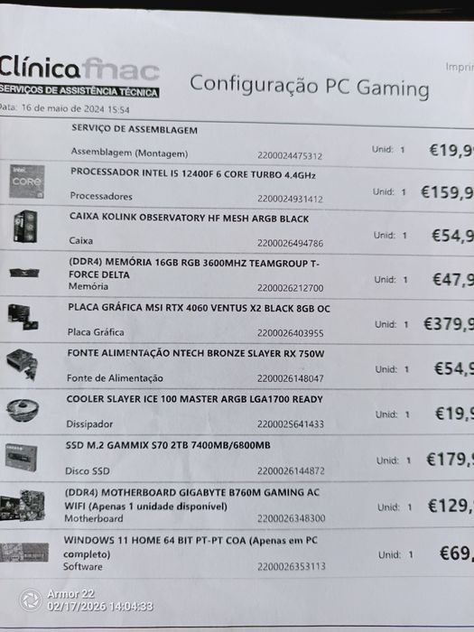 Vendo Setup gaming completo. Tem fatura e garantia