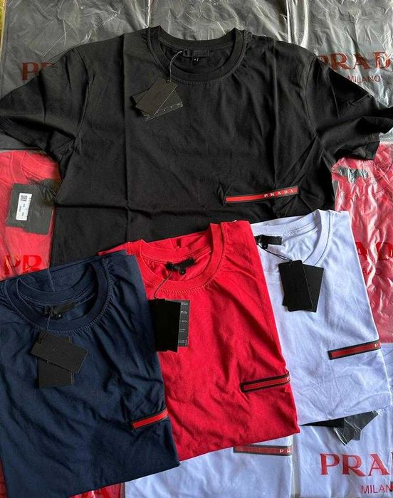 Męska koszulka tshirt Armani Lacoste Ralph Prada kolory krótki rękaw premium M-XXXL
